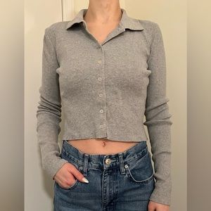 brandy melville ribbed long sleeve top